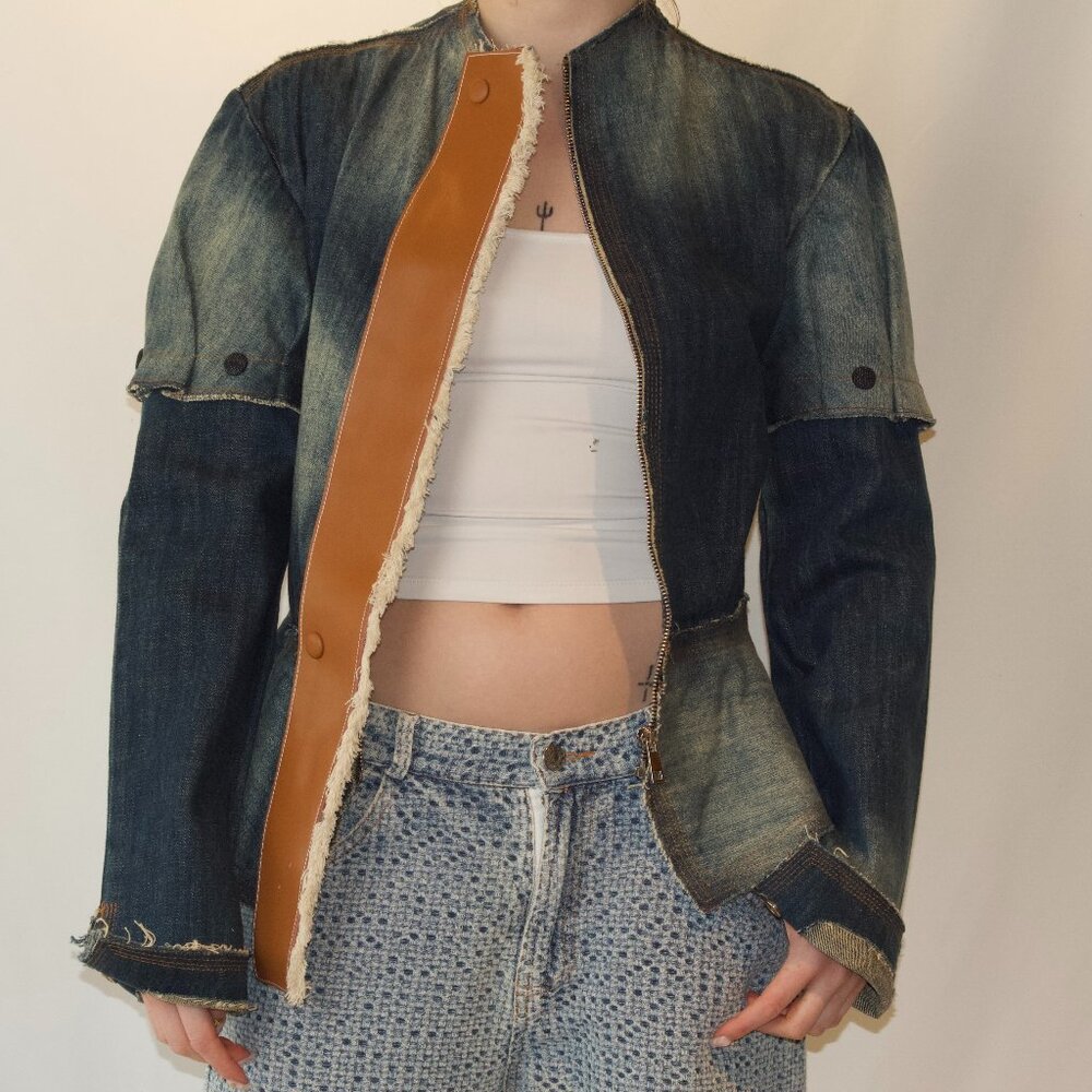 Momoshero denim patchwork jacket